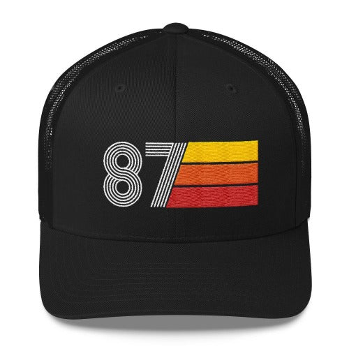Vintage 1987 Birthday Hat Trucker Cap number 87 retro