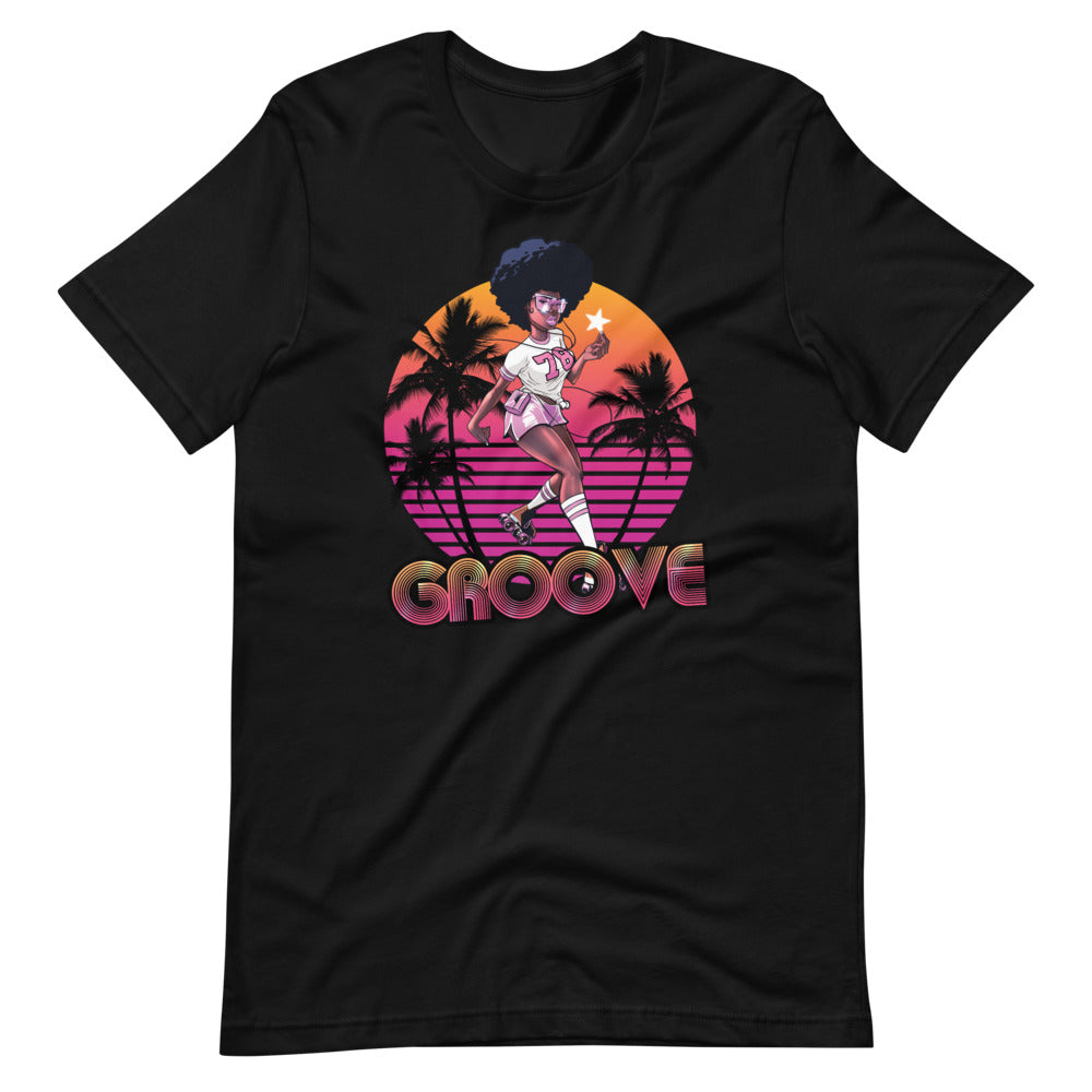 Groove Retro 70's 80's Roller Skate Short-Sleeve Unisex T-Shirt