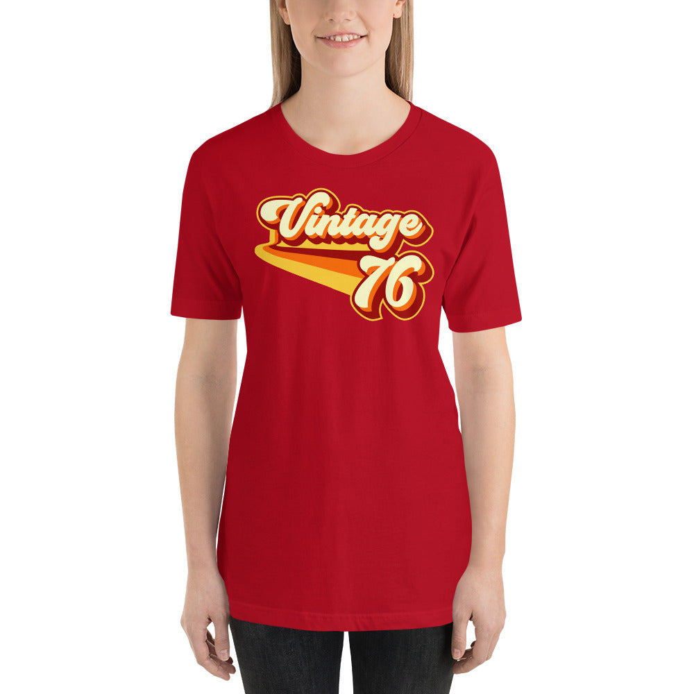 Vintage 1976 Warm Retro Lines SLIM FIT Short-Sleeve Unisex T-Shirt