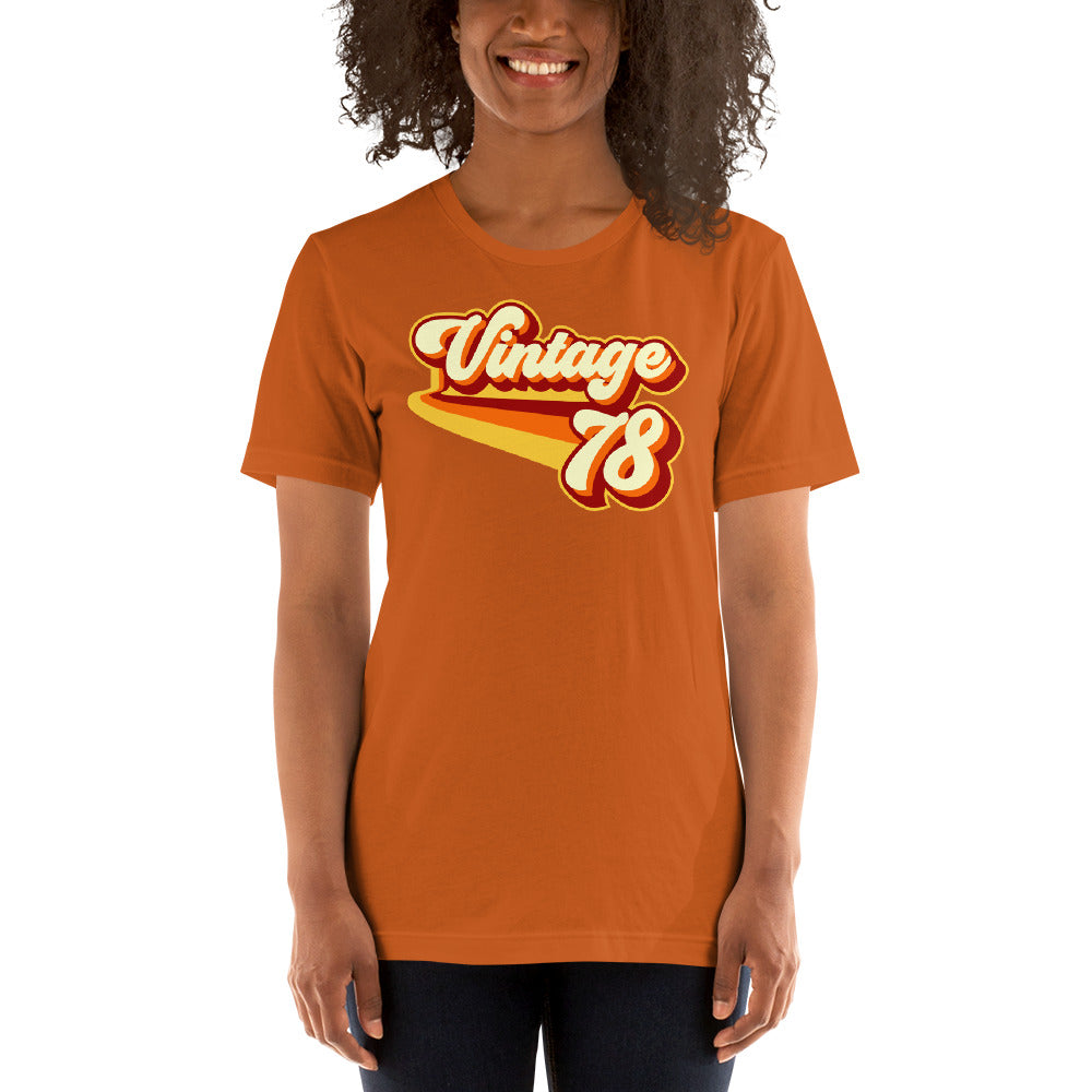 Vintage 1978 Warm Retro Lines SLIM FIT Short-Sleeve Unisex T-Shirt