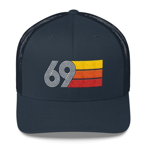 69 Vintage 1969 Birthday Hat Trucker Cap number retro