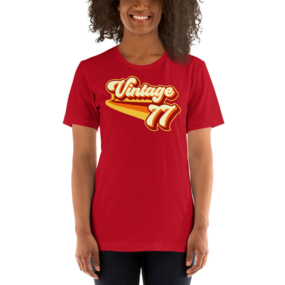 Vintage 1977 Warm Retro Lines SLIM FIT Short-Sleeve Unisex T-Shirt