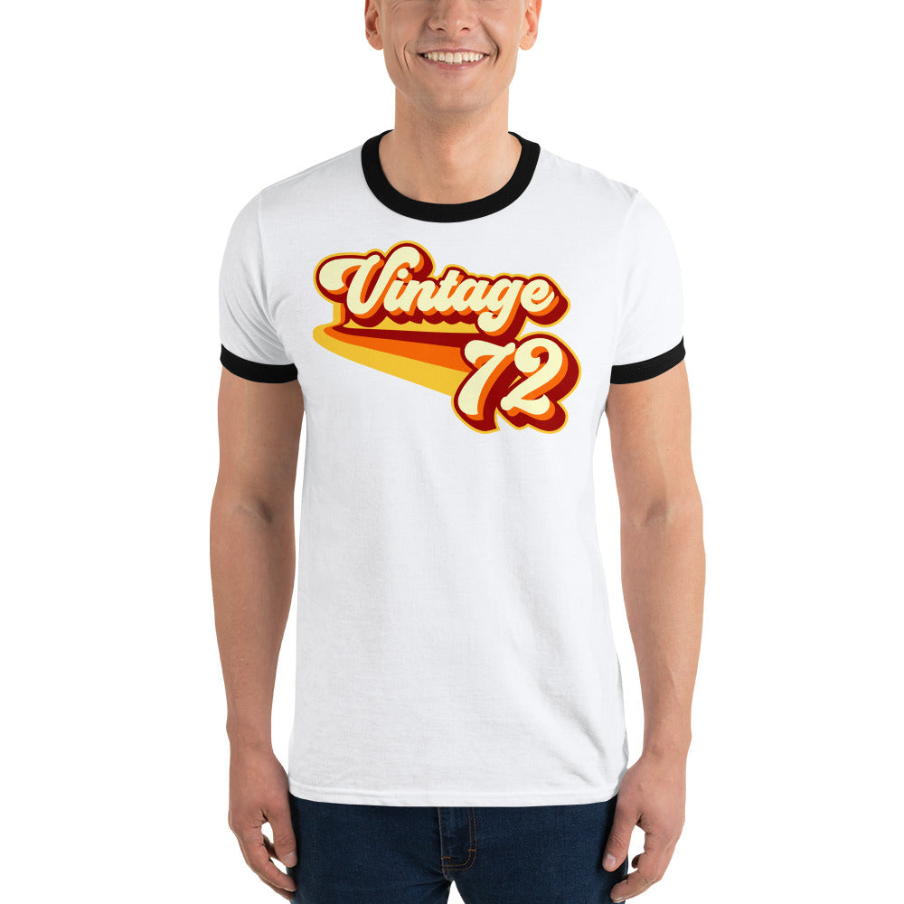 Vintage 1972 Warm Retro Lines Ringer T-Shirt