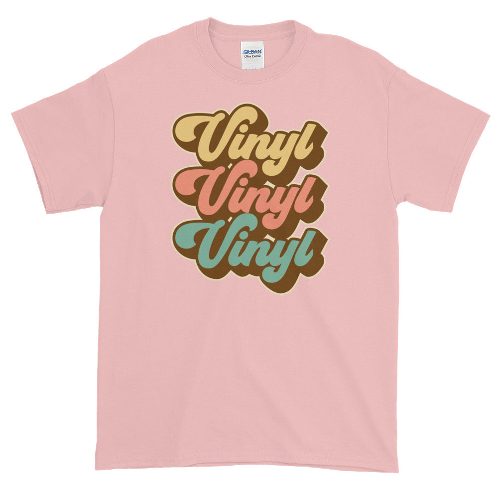Vinyl Junkie LP Lover Record Collector Retro Short-Sleeve T-Shirt - Styleuniversal