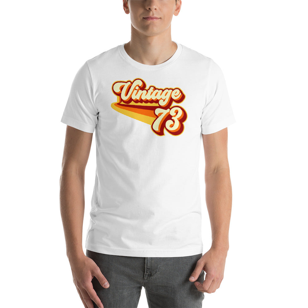 Vintage 1973 Warm Retro Lines SLIM FIT Short-Sleeve Unisex T-Shirt