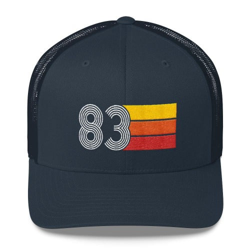 Vintage 1983 Birthday Hat Trucker Cap number 83 retro