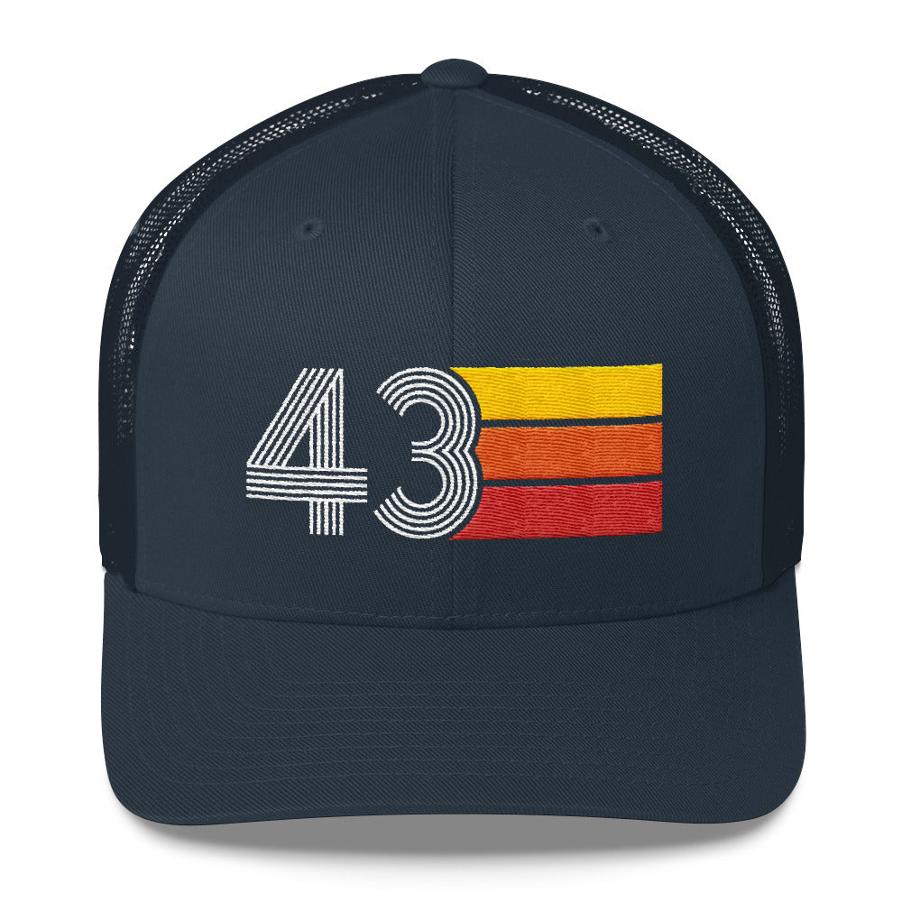 43 Birthday Retro Men's Women's Trucker Hat