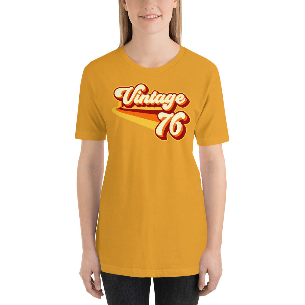 Vintage 1976 Warm Retro Lines SLIM FIT Short-Sleeve Unisex T-Shirt