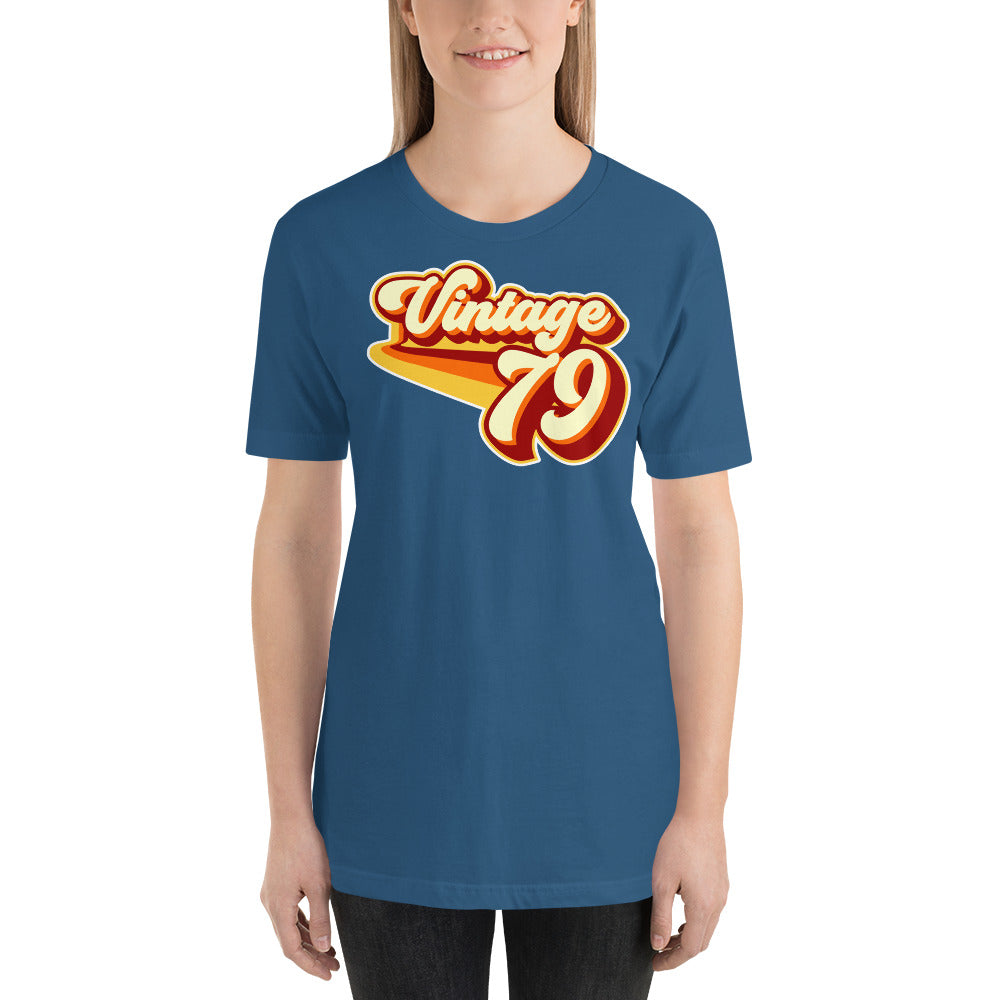 Vintage 1979 Warm Retro Lines SLIM FIT Short-Sleeve Unisex T-Shirt