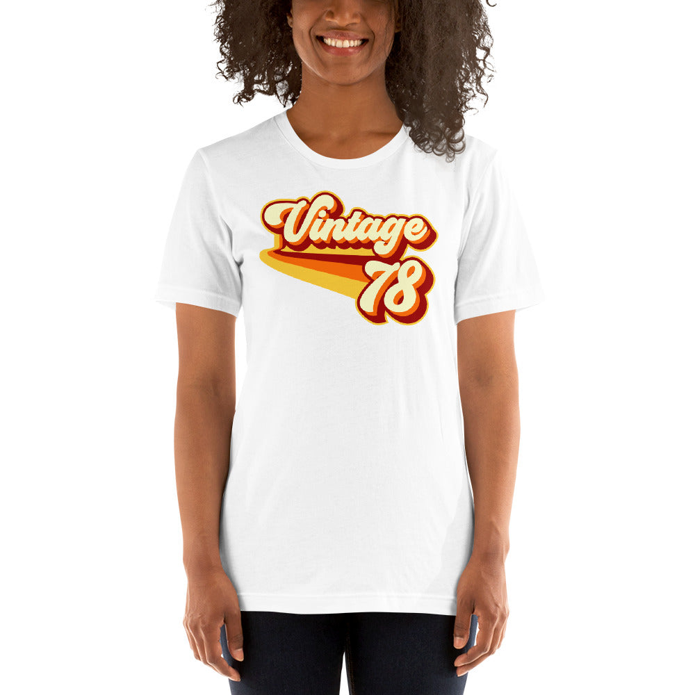 Vintage 1978 Warm Retro Lines SLIM FIT Short-Sleeve Unisex T-Shirt