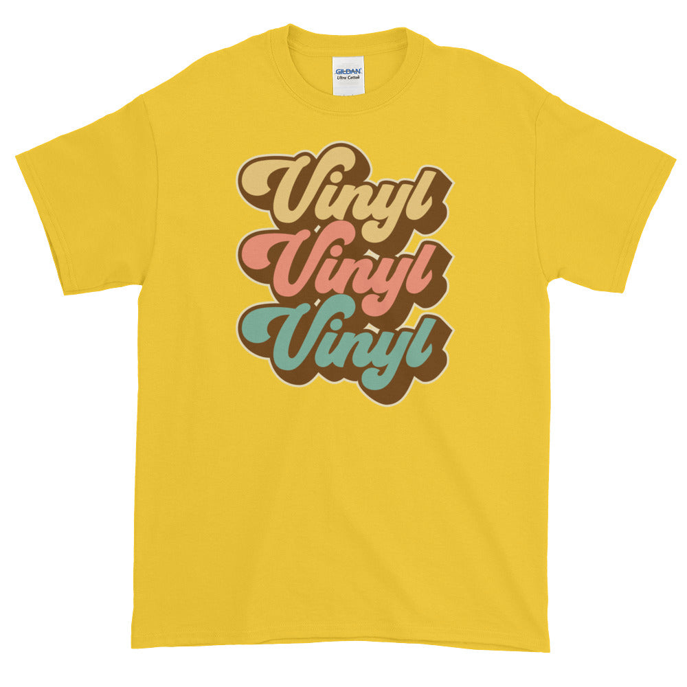 Vinyl Junkie LP Lover Record Collector Retro Short-Sleeve T-Shirt - Styleuniversal