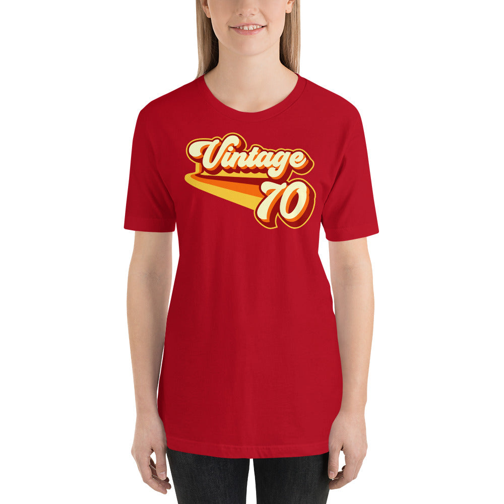 Vintage 1970 Warm Retro Lines Short-Sleeve Unisex SLIM FIT T-Shirt