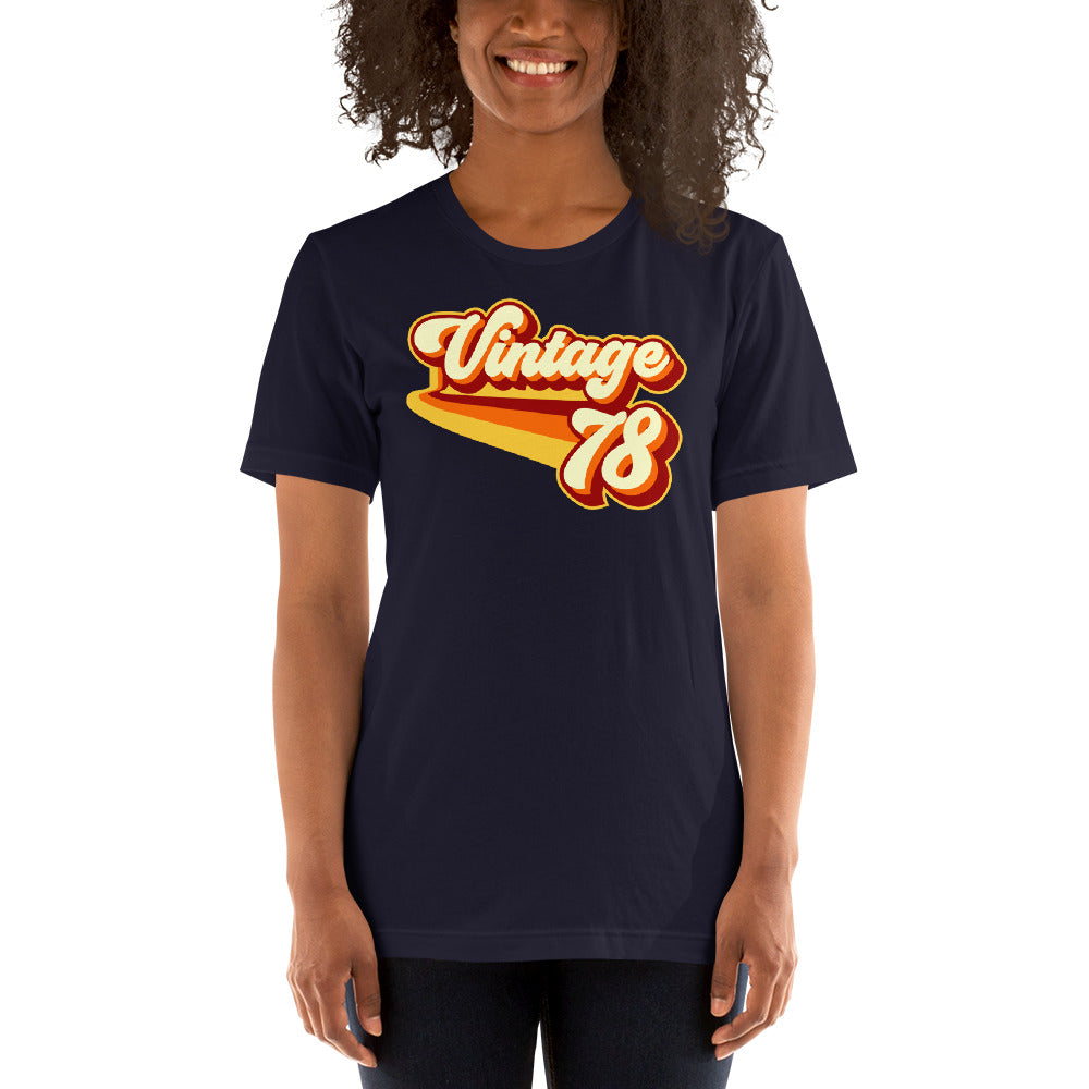 Vintage 1978 Warm Retro Lines SLIM FIT Short-Sleeve Unisex T-Shirt
