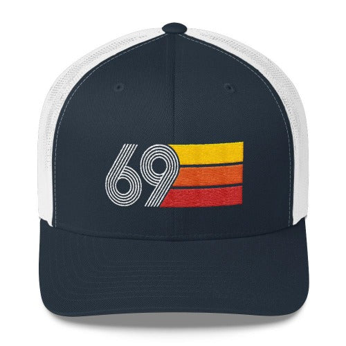 69 Vintage 1969 Birthday Hat Trucker Cap number retro