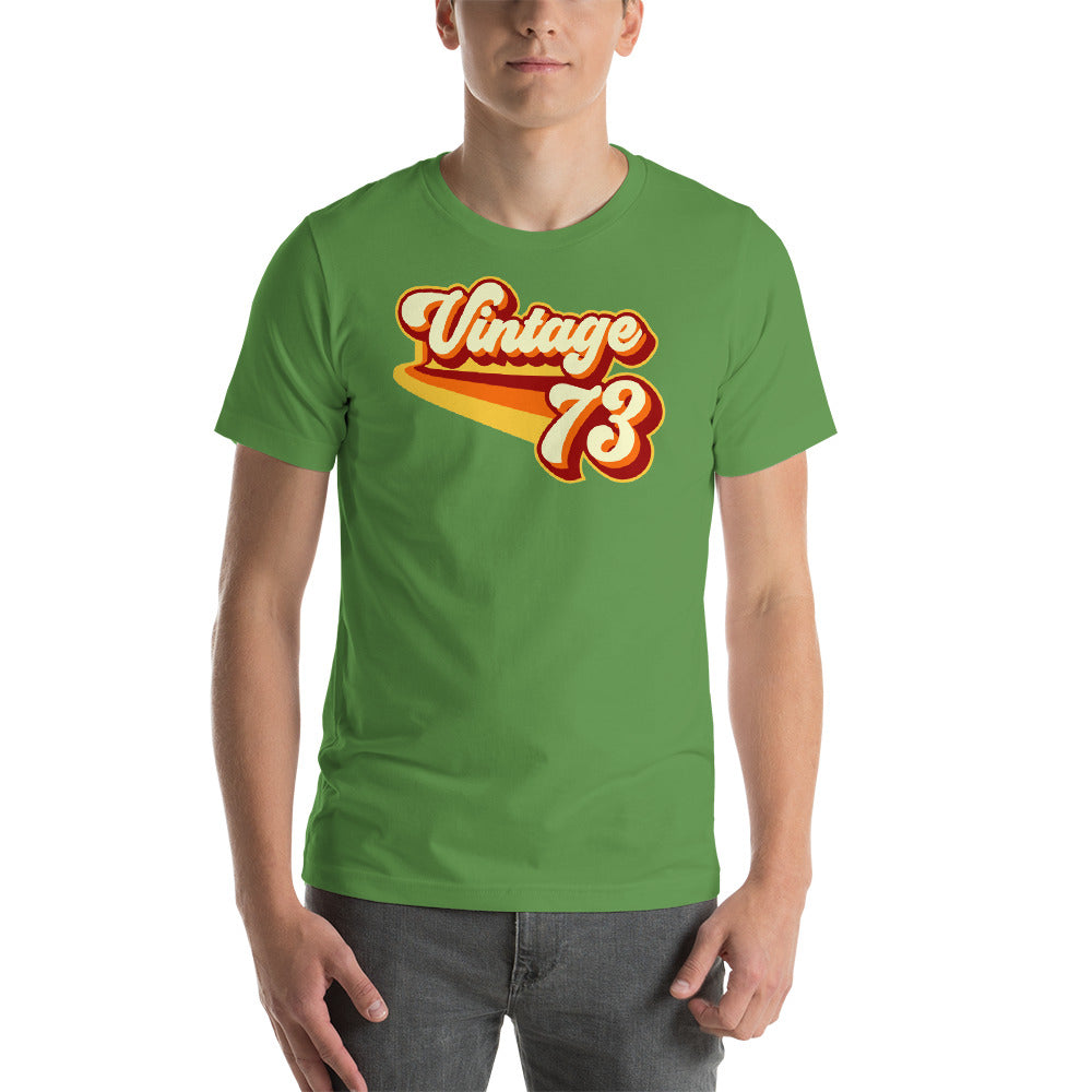 Vintage 1973 Warm Retro Lines SLIM FIT Short-Sleeve Unisex T-Shirt