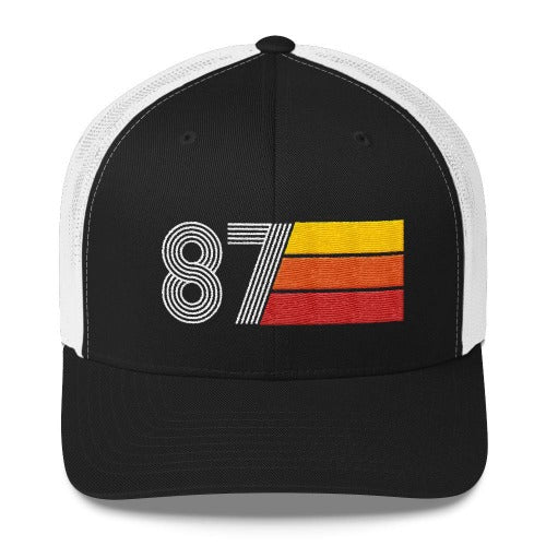 Vintage 1987 Birthday Hat Trucker Cap number 87 retro