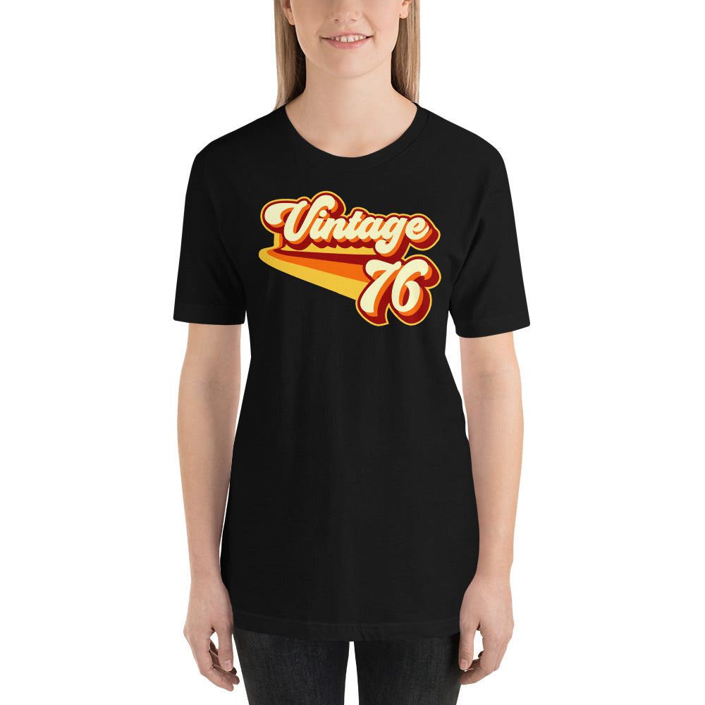 Vintage 1976 Warm Retro Lines SLIM FIT Short-Sleeve Unisex T-Shirt