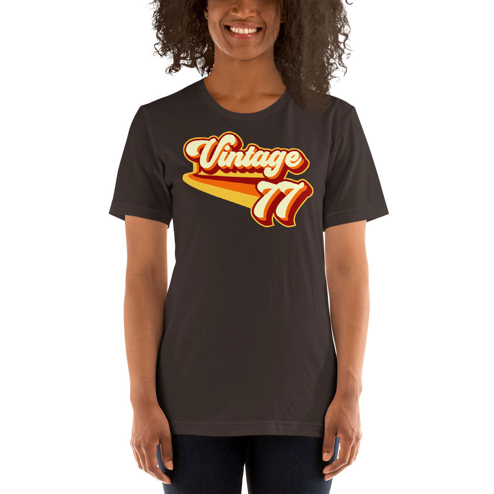 Vintage 1977 Warm Retro Lines SLIM FIT Short-Sleeve Unisex T-Shirt