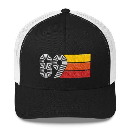 Vintage 1989 Birthday Hat Trucker Cap number 89 retro
