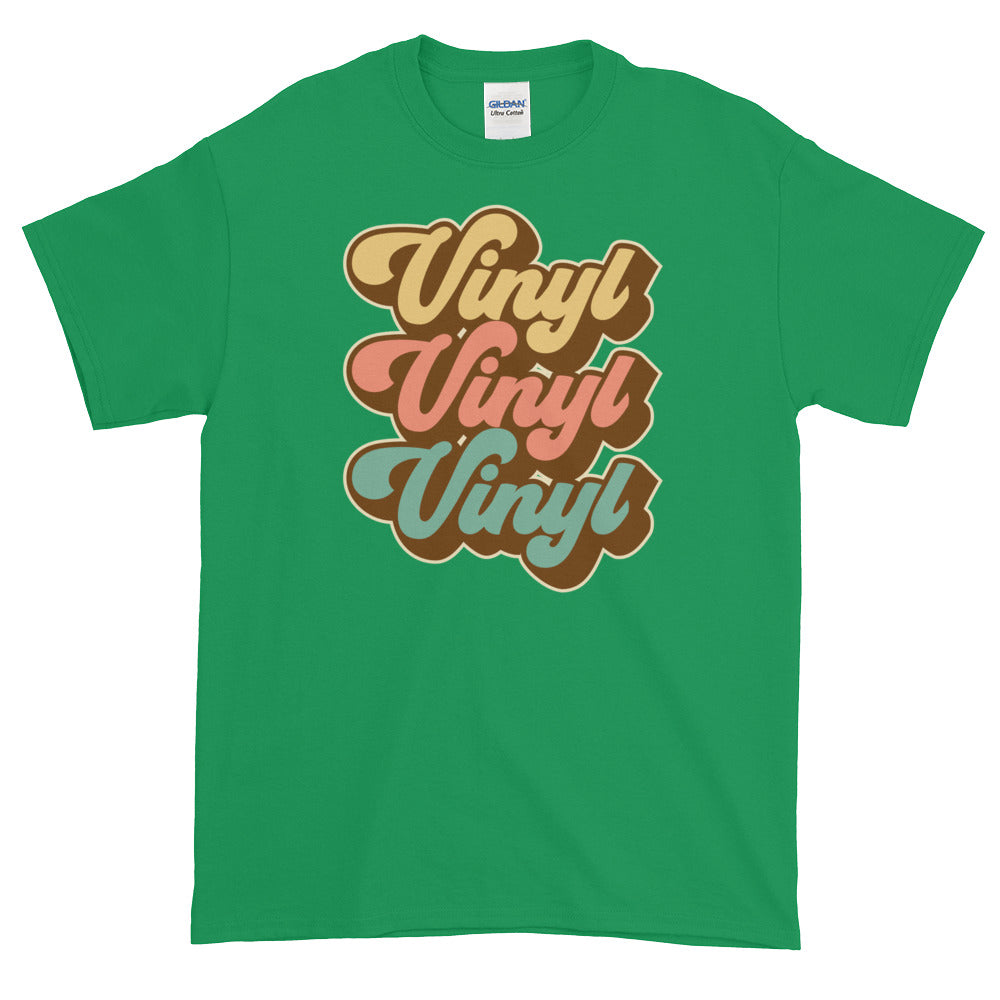 Vinyl Junkie LP Lover Record Collector Retro Short-Sleeve T-Shirt - Styleuniversal