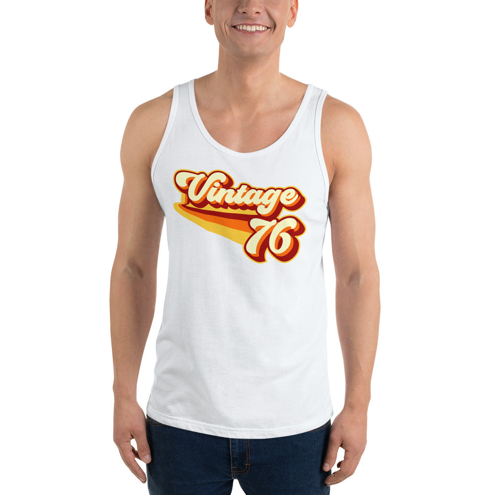 Vintage 1976 Warm Retro Lines Unisex Tank Top