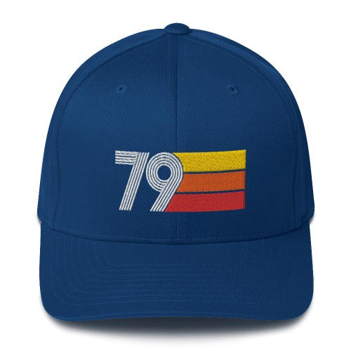 79 1979 fitted baseball cap hat birthday gift for men women retro design