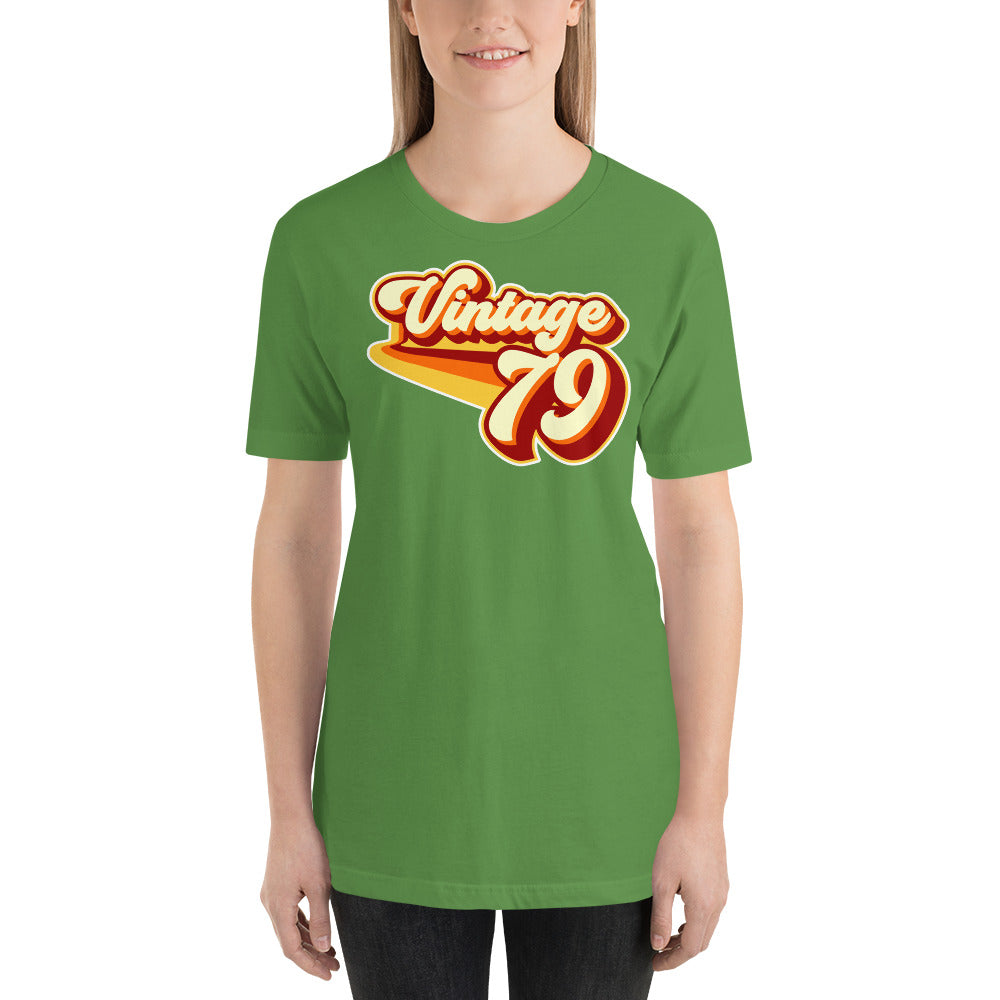 Vintage 1979 Warm Retro Lines SLIM FIT Short-Sleeve Unisex T-Shirt