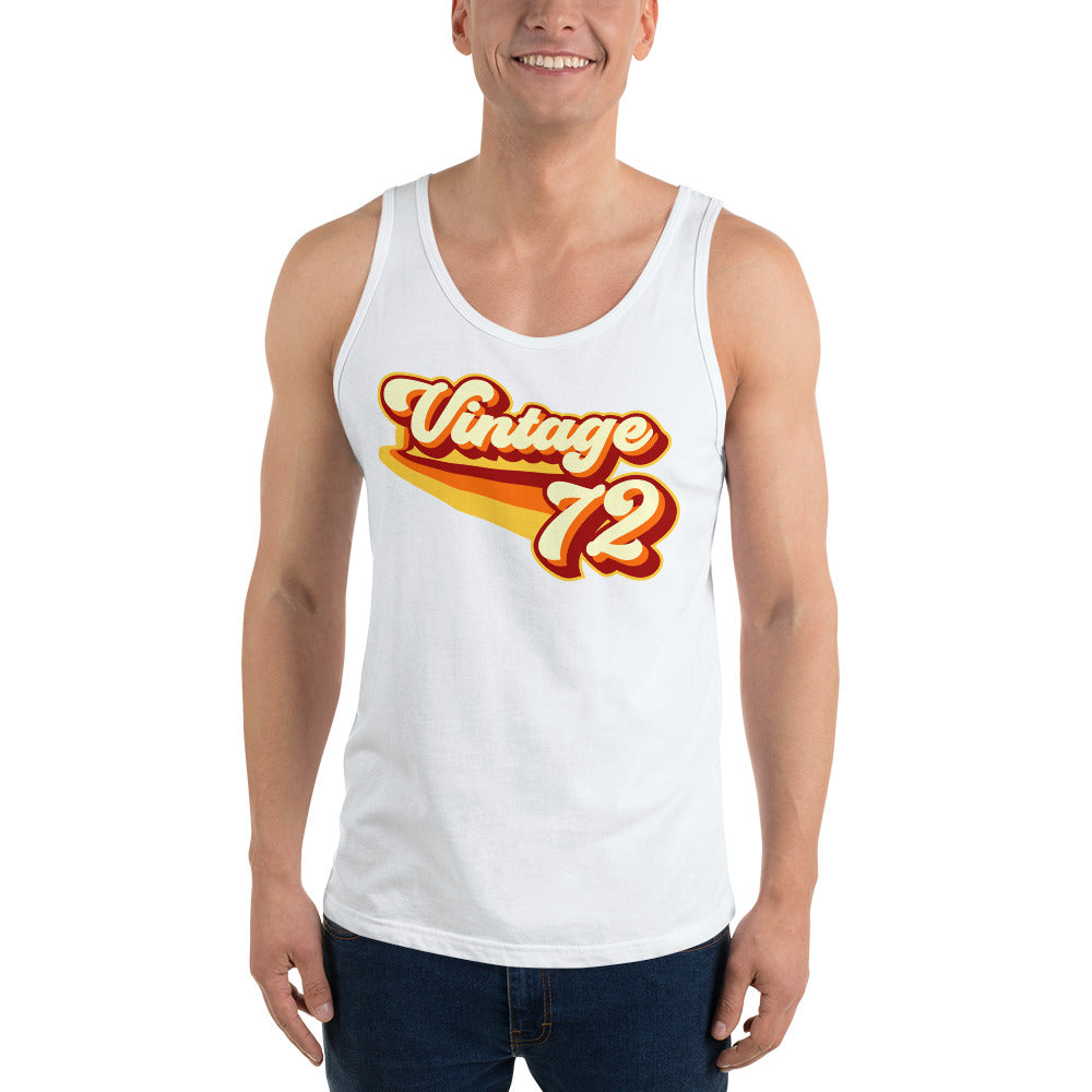 Vintage 1972 Warm Retro Lines Unisex Tank Top