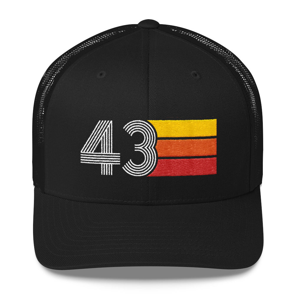 43 Birthday Retro Men's Women's Trucker Hat
