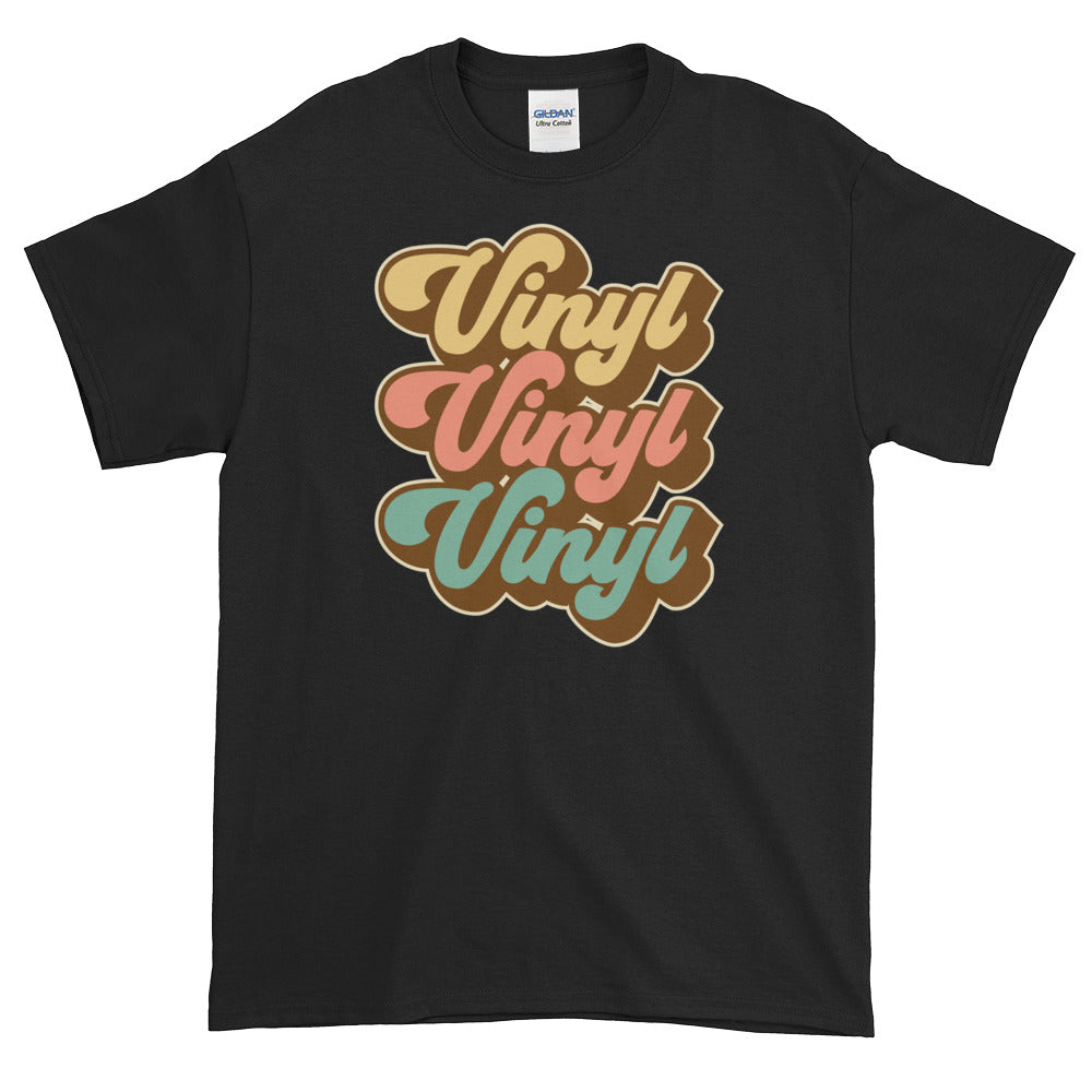 Vinyl Junkie LP Lover Record Collector Retro Short-Sleeve T-Shirt - Styleuniversal