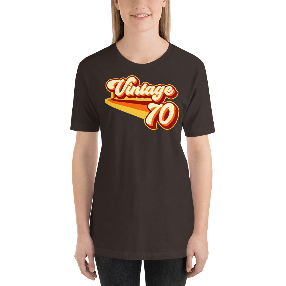 Vintage 1970 Warm Retro Lines Short-Sleeve Unisex SLIM FIT T-Shirt
