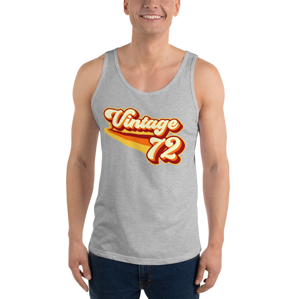 Vintage 1972 Warm Retro Lines Unisex Tank Top