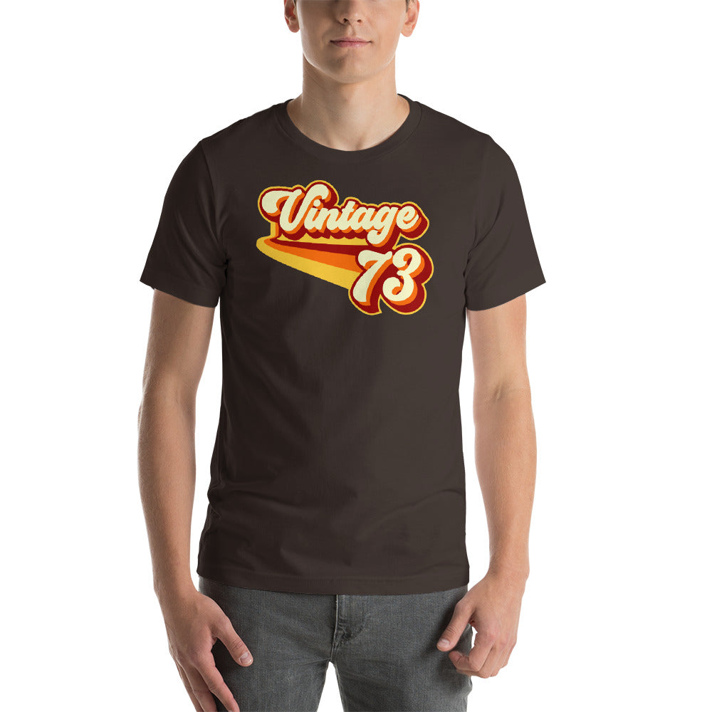 Vintage 1973 Warm Retro Lines SLIM FIT Short-Sleeve Unisex T-Shirt