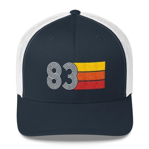 Vintage 1983 Birthday Hat Trucker Cap number 83 retro