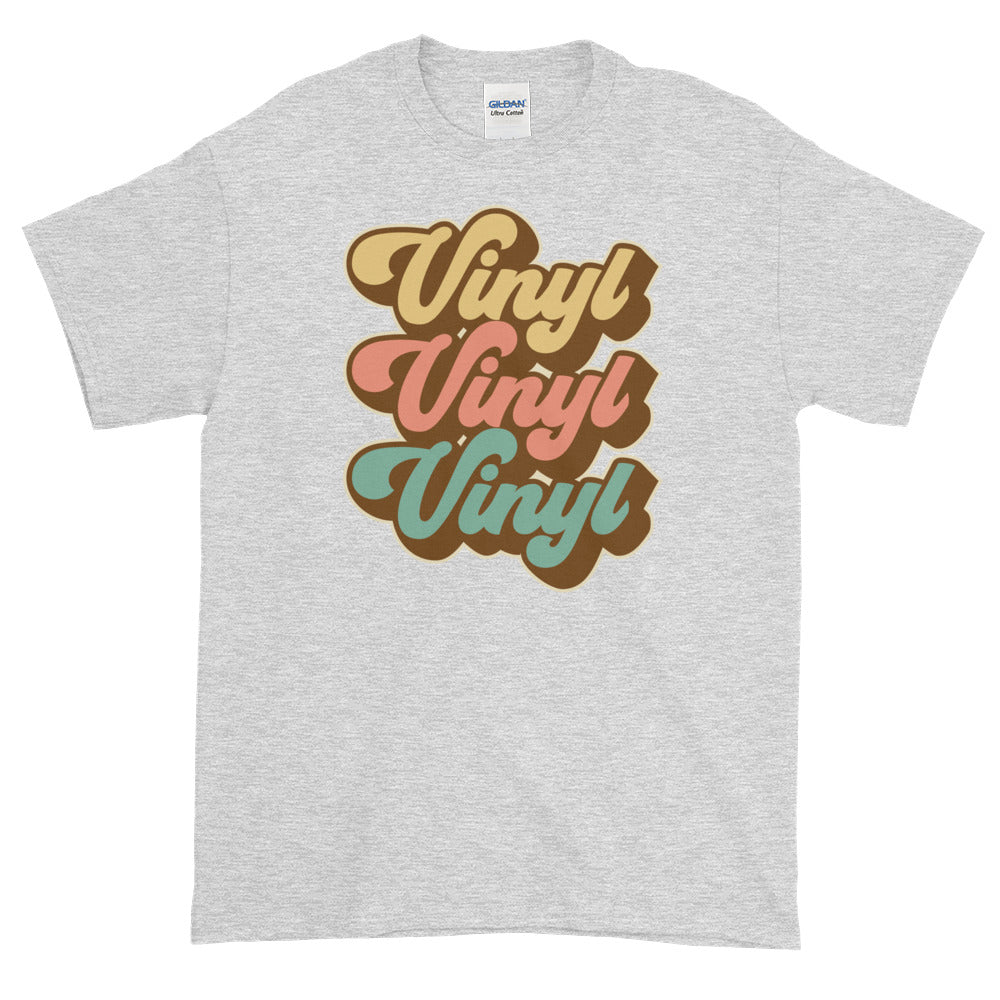 Vinyl Junkie LP Lover Record Collector Retro Short-Sleeve T-Shirt - Styleuniversal