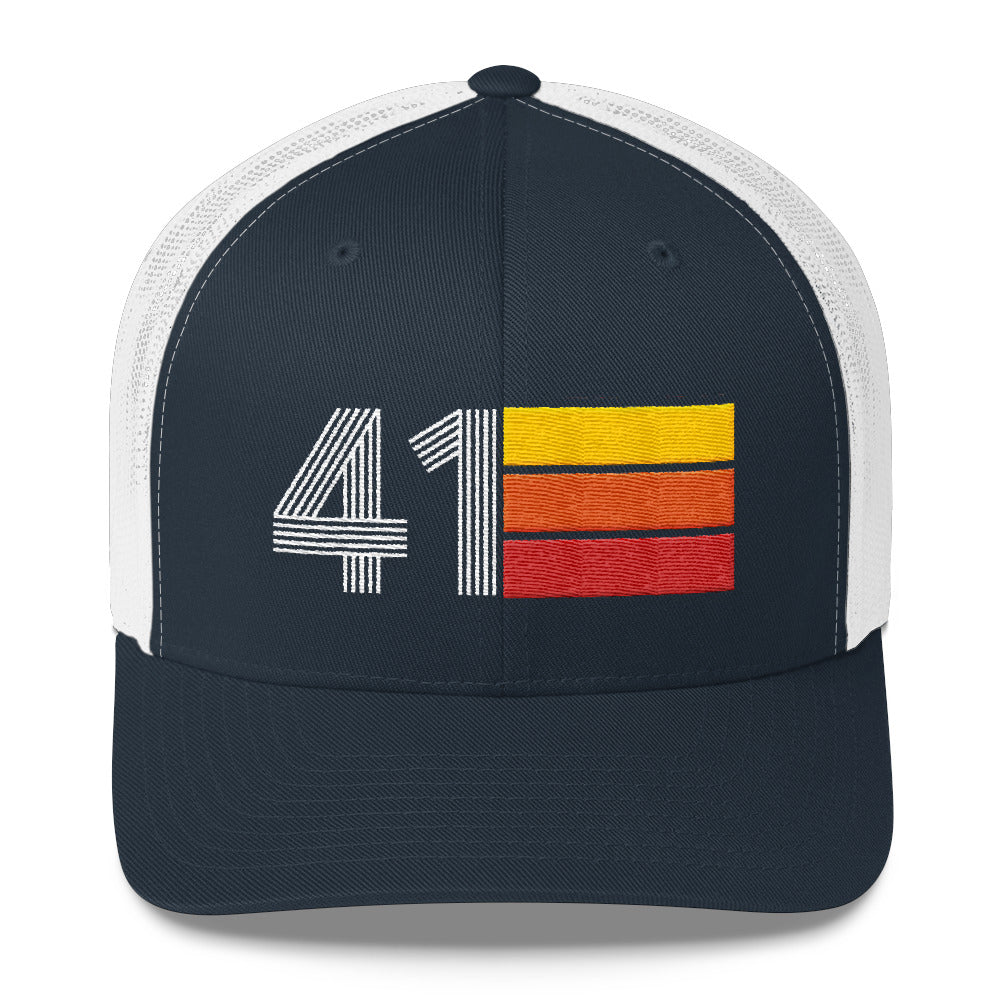 41 Birthday Retro Men's Women's Trucker Hat