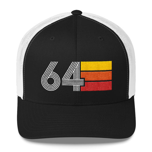 64 Number 1964 Birthday Retro Trucker Hat