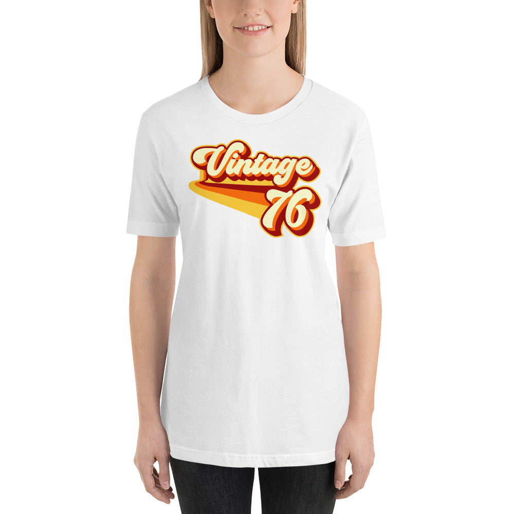 Vintage 1976 Warm Retro Lines SLIM FIT Short-Sleeve Unisex T-Shirt