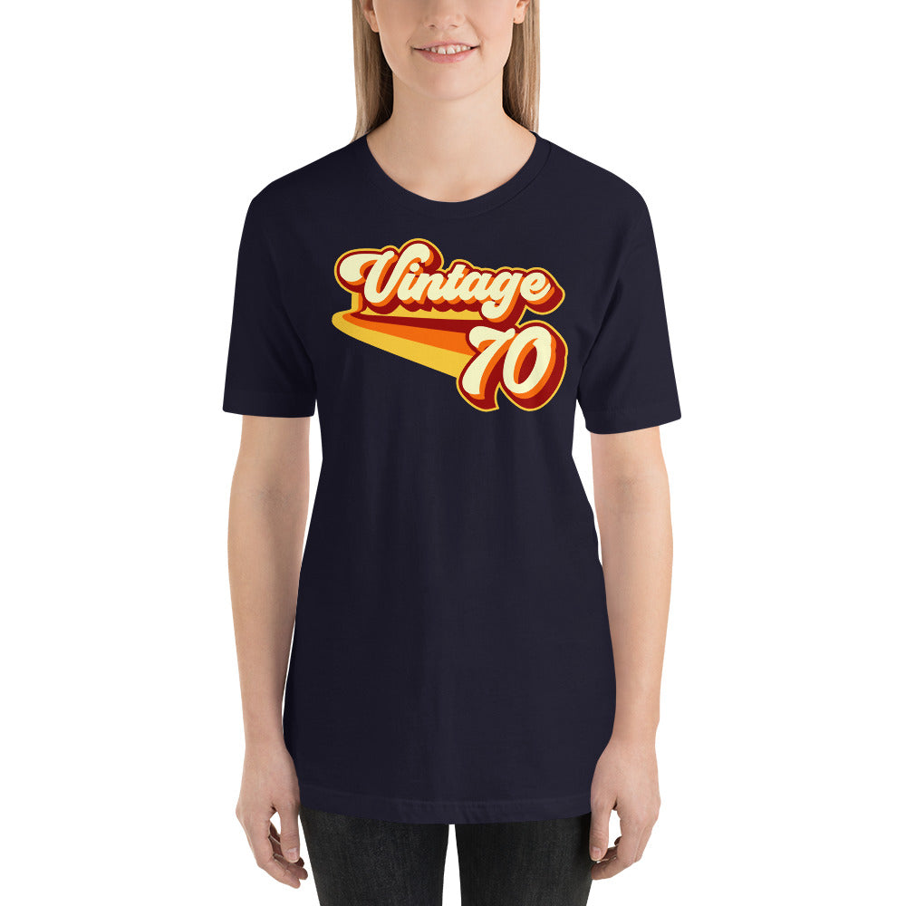 Vintage 1970 Warm Retro Lines Short-Sleeve Unisex SLIM FIT T-Shirt