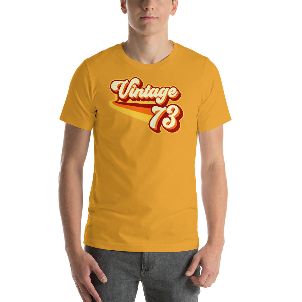 Vintage 1973 Warm Retro Lines SLIM FIT Short-Sleeve Unisex T-Shirt