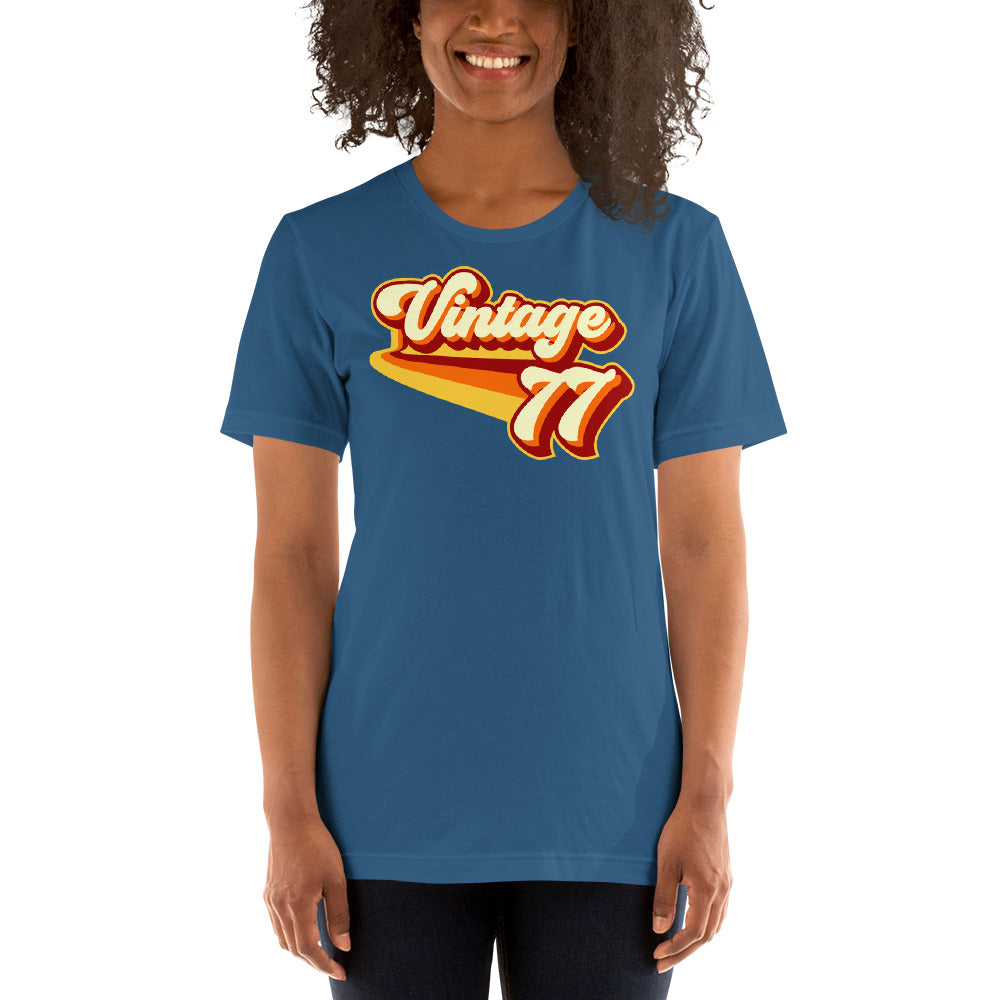 Vintage 1977 Warm Retro Lines SLIM FIT Short-Sleeve Unisex T-Shirt