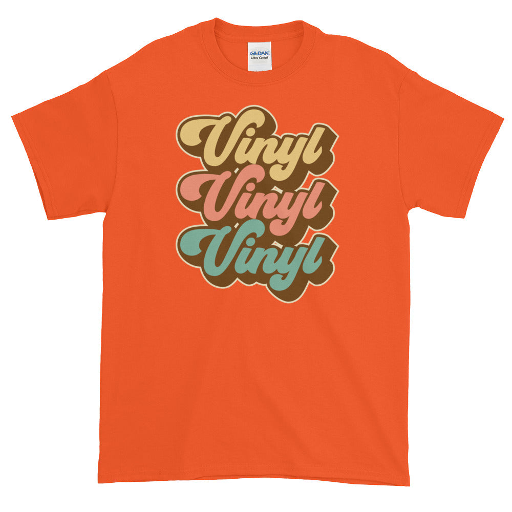 Vinyl Junkie LP Lover Record Collector Retro Short-Sleeve T-Shirt - Styleuniversal