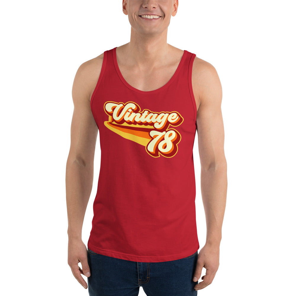 Vintage 1978 Warm Retro Lines Unisex Tank Top
