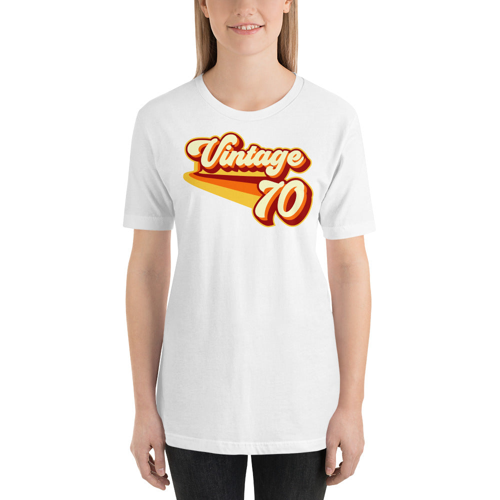 Vintage 1970 Warm Retro Lines Short-Sleeve Unisex SLIM FIT T-Shirt