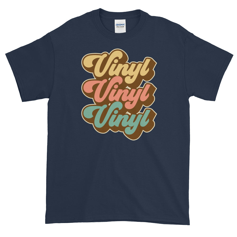 Vinyl Junkie LP Lover Record Collector Retro Short-Sleeve T-Shirt - Styleuniversal