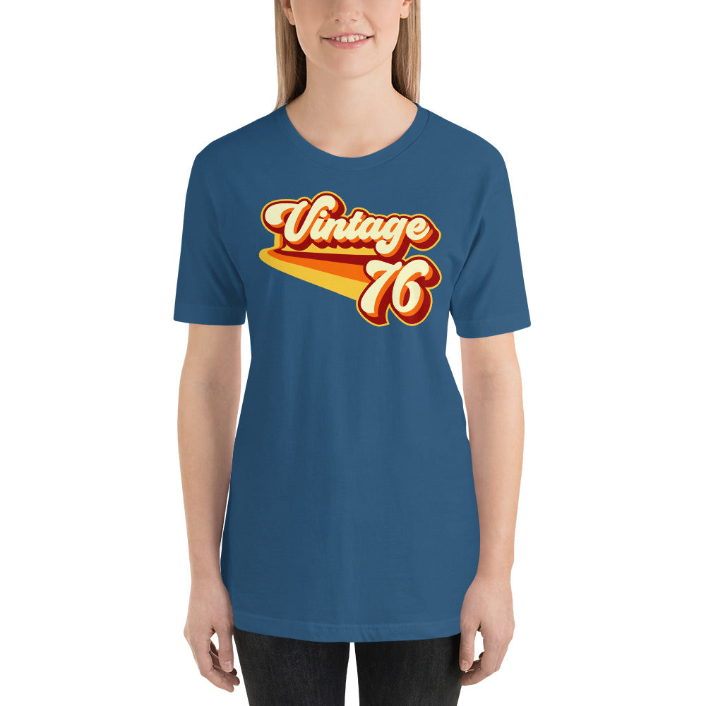 Vintage 1976 Warm Retro Lines SLIM FIT Short-Sleeve Unisex T-Shirt