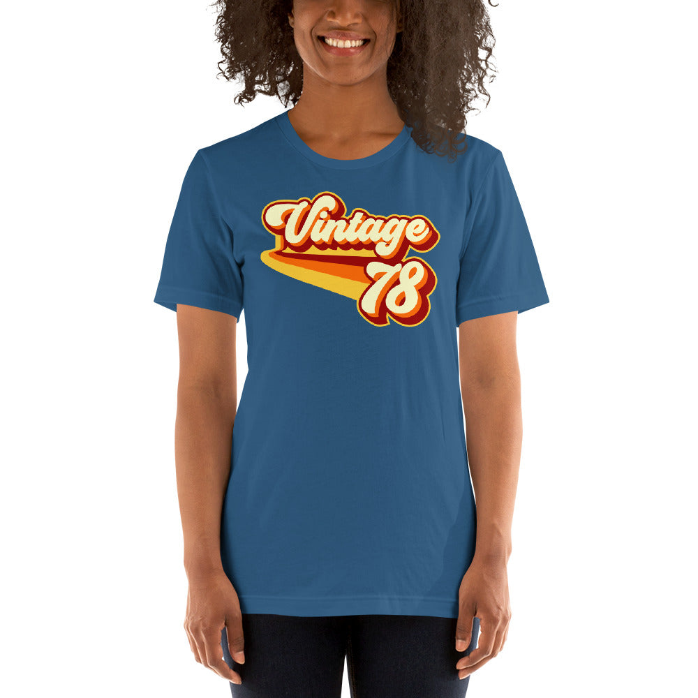 Vintage 1978 Warm Retro Lines SLIM FIT Short-Sleeve Unisex T-Shirt