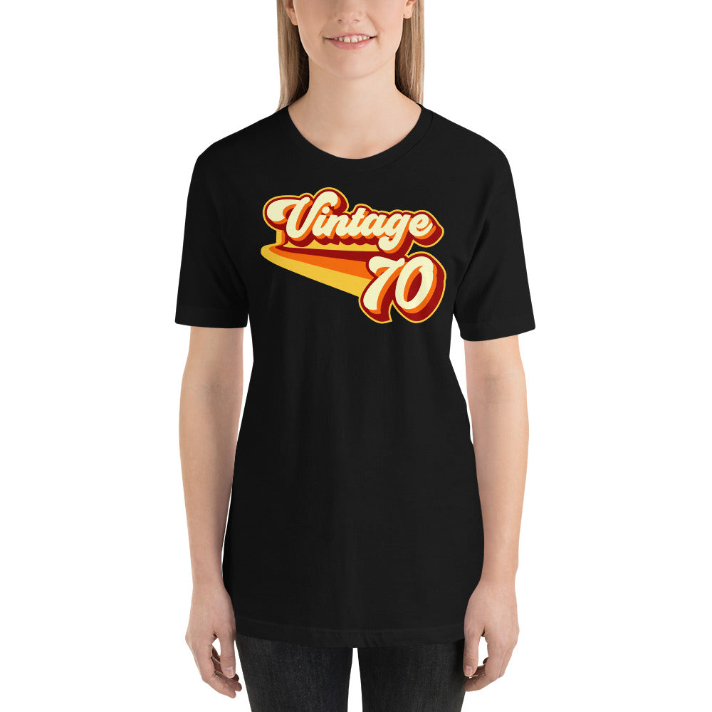 Vintage 1970 Warm Retro Lines Short-Sleeve Unisex SLIM FIT T-Shirt