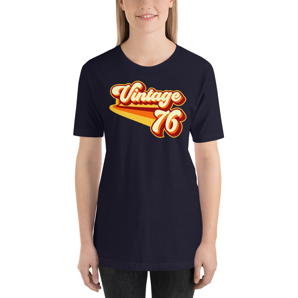 Vintage 1976 Warm Retro Lines SLIM FIT Short-Sleeve Unisex T-Shirt