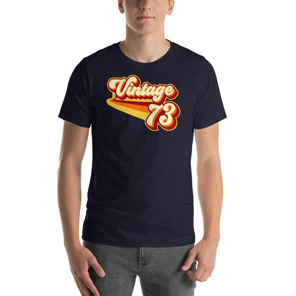 Vintage 1973 Warm Retro Lines SLIM FIT Short-Sleeve Unisex T-Shirt